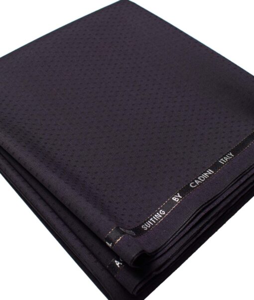 Cadini Men's  Wool Structured Super 90's 1.30 Meter Unstitched Trouser Fabric (Dark Wine)