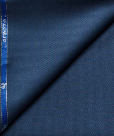 Cadini Men's  Wool Striped Super 100's 1.30 Meter Unstitched Trouser Fabric (Royal Blue)