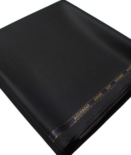 Cadini Men's  Wool Structured Super 90's 1.30 Meter Unstitched Trouser Fabric (Black)