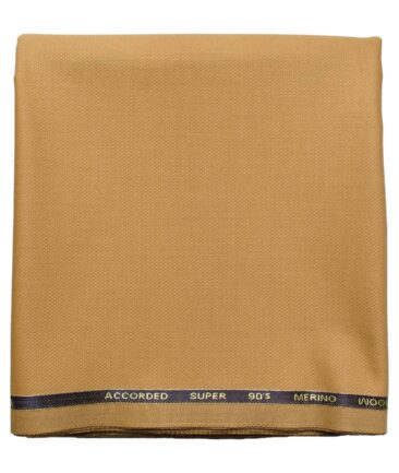 Cadini Men's  Wool Structured Super 90's 1.30 Meter Unstitched Trouser Fabric (Canary Yellow)