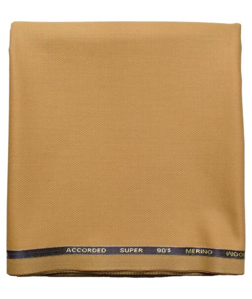 Cadini Men's  Wool Structured Super 90's 1.30 Meter Unstitched Trouser Fabric (Canary Yellow)