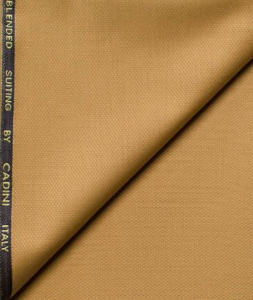 Cadini Men's  Wool Structured Super 90's 1.30 Meter Unstitched Trouser Fabric (Canary Yellow)