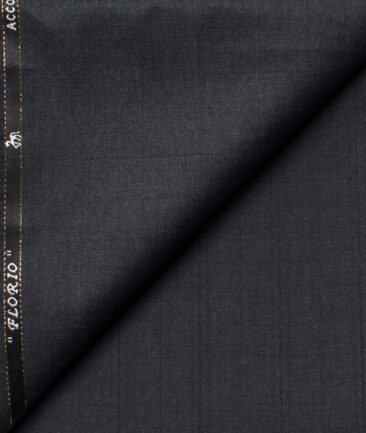 Cadini Men's  Wool Self Design Super 100's 1.30 Meter Unstitched Trouser Fabric (Dark Worsted Grey)