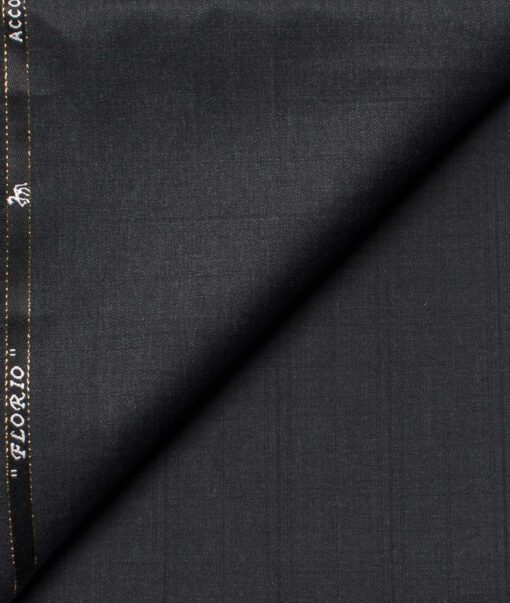 Cadini Men's  Wool Self Design Super 100's 1.30 Meter Unstitched Trouser Fabric (Dark Worsted Grey)