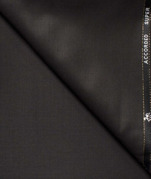 Cadini Men's  Wool Solids Super 90's 1.30 Meter Unstitched Trouser Fabric (Dark Chocolate Brown)