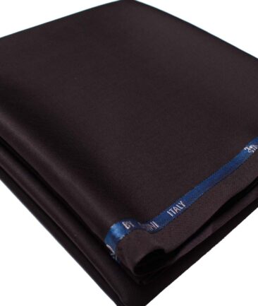 Cadini Men's  Wool Solids Super 120's 1.30 Meter Unstitched Trouser Fabric (Dark Wine)