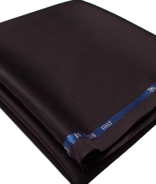 Cadini Men's  Wool Solids Super 120's 1.30 Meter Unstitched Trouser Fabric (Dark Wine)