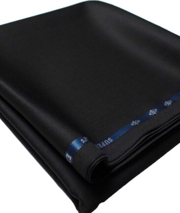 Cadini Men's  Wool Solids Super 120's 1.30 Meter Unstitched Trouser Fabric (Black)