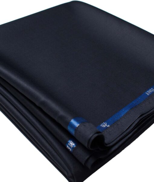 Cadini Men's  Wool Solids Super 120's 1.30 Meter Unstitched Trouser Fabric (Dark Blue)