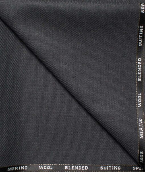 Cadini Men's  Wool Structured Super 120's 1.30 Meter Unstitched Trouser Fabric (Dark Grey)