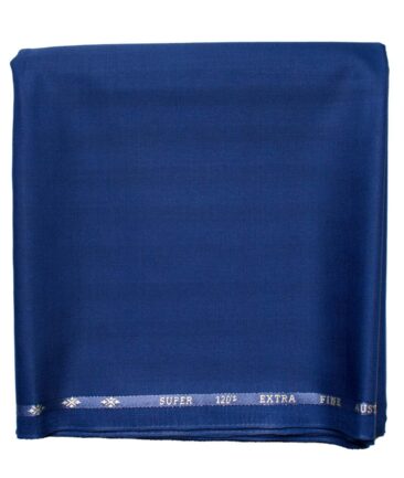 Cadini Men's  Wool Self Design Super 120's 1.30 Meter Unstitched Trouser Fabric (Royal Blue)