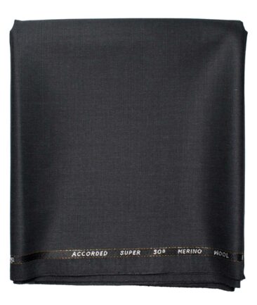 Cadini Men's  Wool Solids Super 90's 1.30 Meter Unstitched Trouser Fabric (Dark Grey)