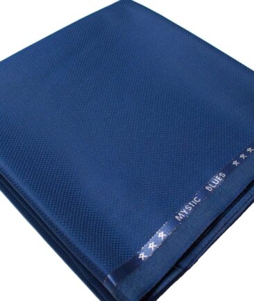 Cadini Men's  Wool Structured Super 90's 1.30 Meter Unstitched Trouser Fabric (Royal Blue)