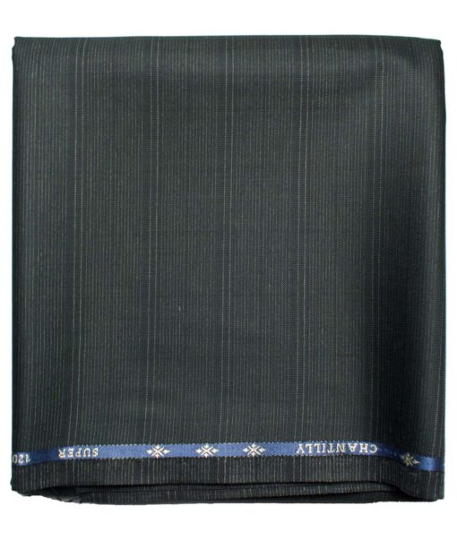 Cadini Men's  Wool Checks Super 120's 1.30 Meter Unstitched Trouser Fabric (Green)