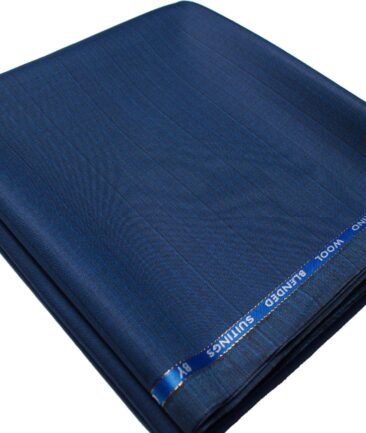 Cadini Men's  Wool Checks Super 90's 1.25 Meter Unstitched Trouser Fabric (Royal Blue)