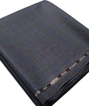 Cadini Men's  Wool Checks Super 100's 1.25 Meter Unstitched Trouser Fabric (Grey)