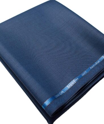 Cadini Men's  Wool Self Design Super 110's 1.25 Meter Unstitched Trouser Fabric (Blue)