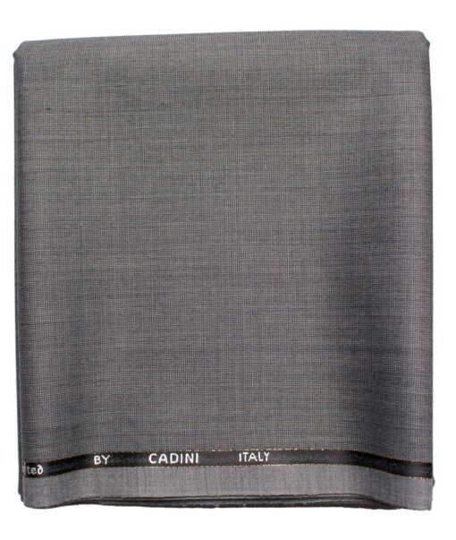 Cadini Men's  Wool Self Design Super 110's 1.20 Meter Unstitched Trouser Fabric (Grey)