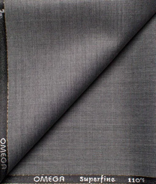 Cadini Men's  Wool Self Design Super 110's 1.20 Meter Unstitched Trouser Fabric (Grey)