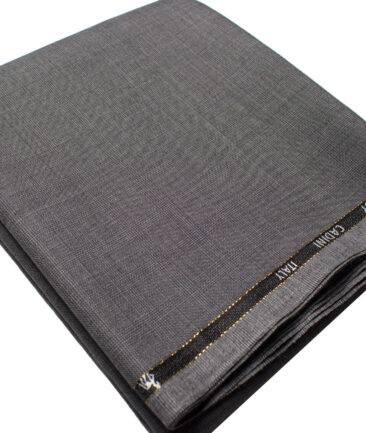 Cadini Men's  Wool Checks Super 110's 1.20 Meter Unstitched Trouser Fabric (Grey)