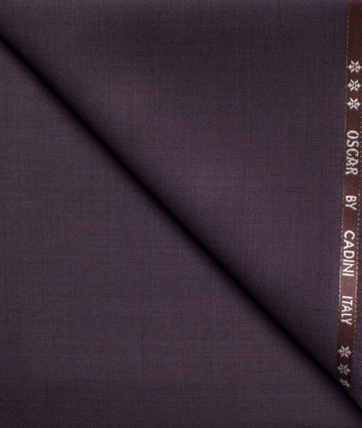 Cadini Men's  Wool Solids Super 130's 1.20 Meter Unstitched Trouser Fabric (Dark Wine)