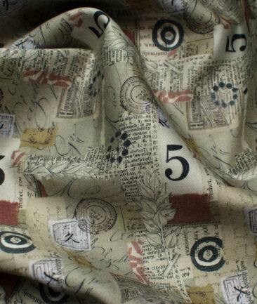 Raymond Men's Green Printed 2.25 Meter Unstitched Shirting Fabric (Green)