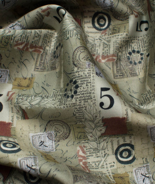 Raymond Men's Green Printed 2.25 Meter Unstitched Shirting Fabric (Green)