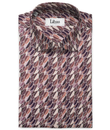 Raymond Men's Premium Cotton Printed 2.25 Meter Unstitched Shirting Fabric (Purple)