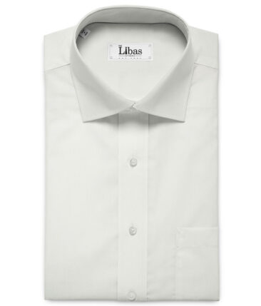 Raymond Men's Giza Cotton Solids 2.25 Meter Unstitched Shirting Fabric (White)