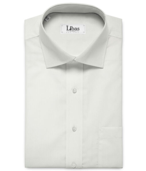 Raymond Men's Giza Cotton Solids 2.25 Meter Unstitched Shirting Fabric (White)