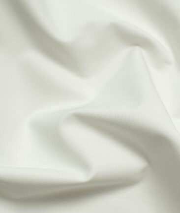 Raymond Men's Giza Cotton Solids 2.25 Meter Unstitched Shirting Fabric (White)