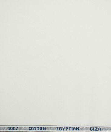 Raymond Men's Giza Cotton Solids 2.25 Meter Unstitched Shirting Fabric (White)