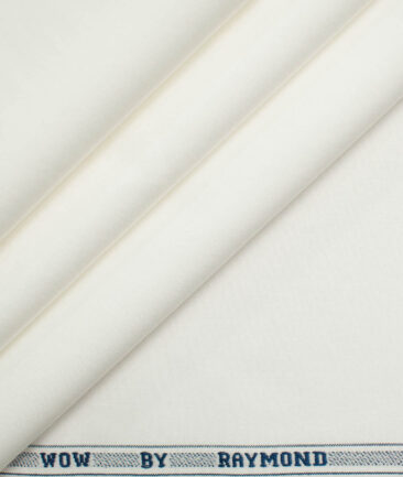 Raymond Men's Giza Cotton Solids 2.25 Meter Unstitched Shirting Fabric (White)
