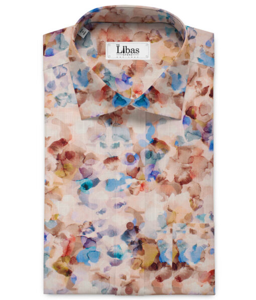 Raymond Men's Premium Cotton Printed 2.25 Meter Unstitched Shirting Fabric (Multi Color)