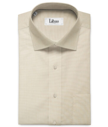 Raymond Men's Pure Cotton Solids 2.25 Meter Unstitched Shirting Fabric (Beige)