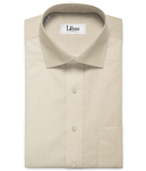 Raymond Men's Pure Cotton Solids 2.25 Meter Unstitched Shirting Fabric (Beige)