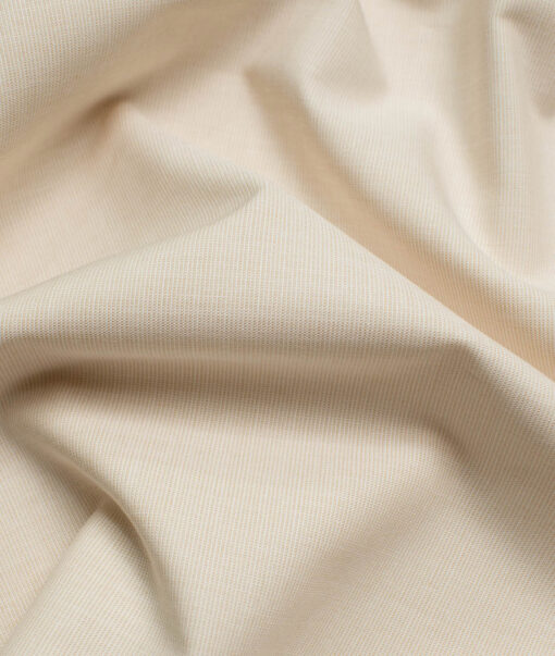 Raymond Men's Pure Cotton Solids 2.25 Meter Unstitched Shirting Fabric (Beige)