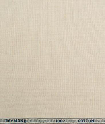 Raymond Men's Pure Cotton Solids 2.25 Meter Unstitched Shirting Fabric (Beige)