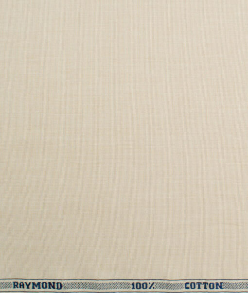 Raymond Men's Pure Cotton Solids 2.25 Meter Unstitched Shirting Fabric (Beige)