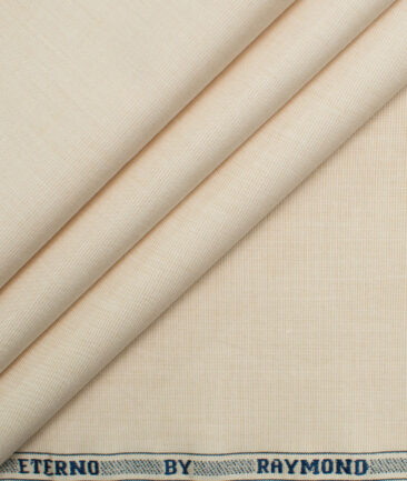 Raymond Men's Pure Cotton Solids 2.25 Meter Unstitched Shirting Fabric (Beige)