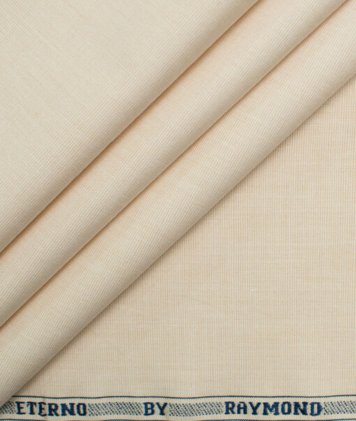 Raymond Men's Pure Cotton Solids 2.25 Meter Unstitched Shirting Fabric (Beige)