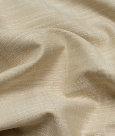Raymond Men's Premium Cotton Self Design 2.25 Meter Unstitched Shirting Fabric (Beige)