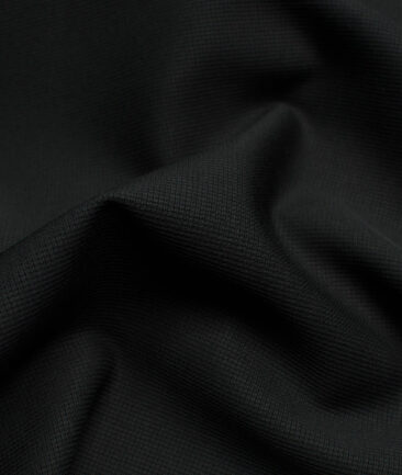 Raymond Men's Pure Cotton Structured 2.25 Meter Unstitched Shirting Fabric (Black)