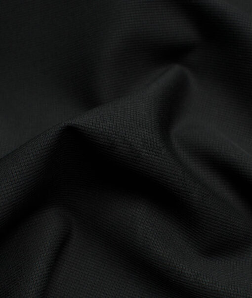 Raymond Men's Pure Cotton Structured 2.25 Meter Unstitched Shirting Fabric (Black)