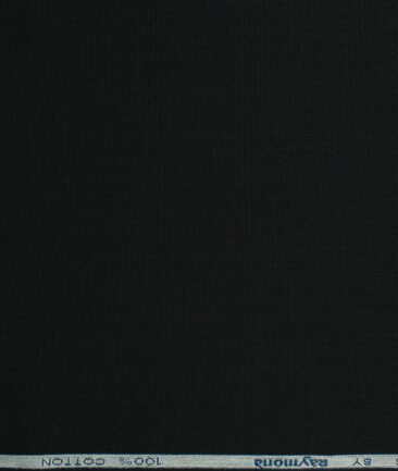Raymond Men's Pure Cotton Structured 2.25 Meter Unstitched Shirting Fabric (Black)