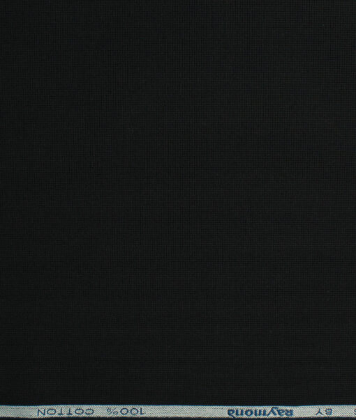Raymond Men's Pure Cotton Structured 2.25 Meter Unstitched Shirting Fabric (Black)