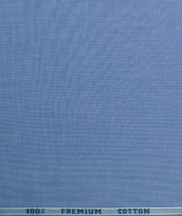 Raymond Men's Premium Cotton Solids 2.25 Meter Unstitched Shirting Fabric (Blue)