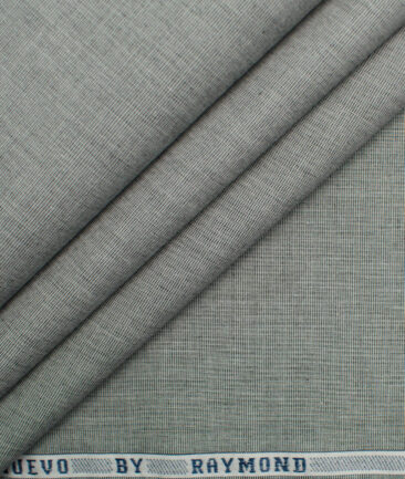 Raymond Men's Pure Cotton Solids 2.25 Meter Unstitched Shirting Fabric (Grey)
