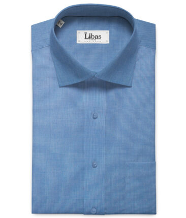Raymond Men's Premium Cotton Solids 2.25 Meter Unstitched Shirting Fabric (Indigo Blue)