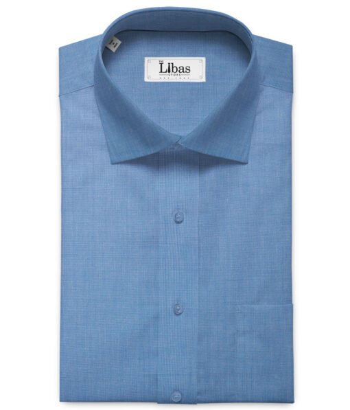 Raymond Men's Premium Cotton Solids 2.25 Meter Unstitched Shirting Fabric (Indigo Blue)